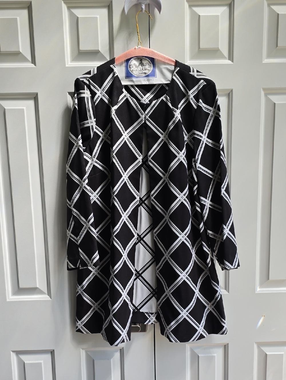 Alfani Black and White Lattice Jacket